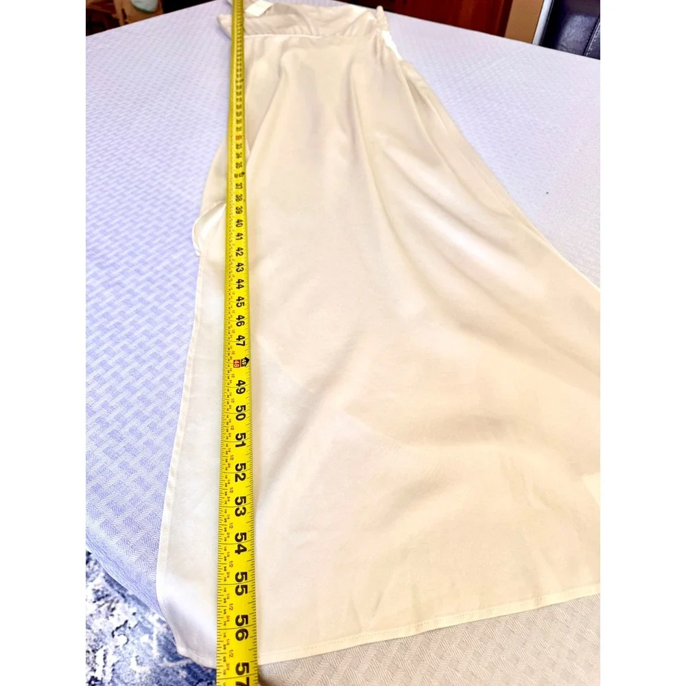 Abercrombie & Fitch One Shoulder Satin Maxi Dress Cream Small Tall ST New